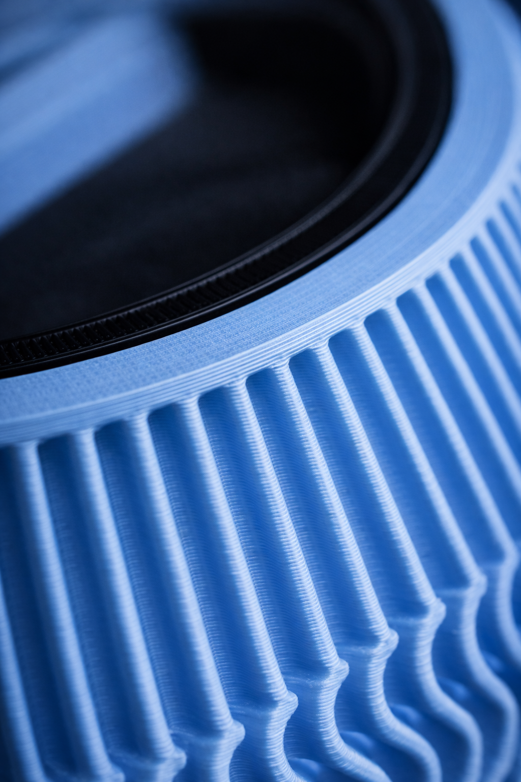 Wave Ribbed Storage Jar with Screw Lid - 3D Printed