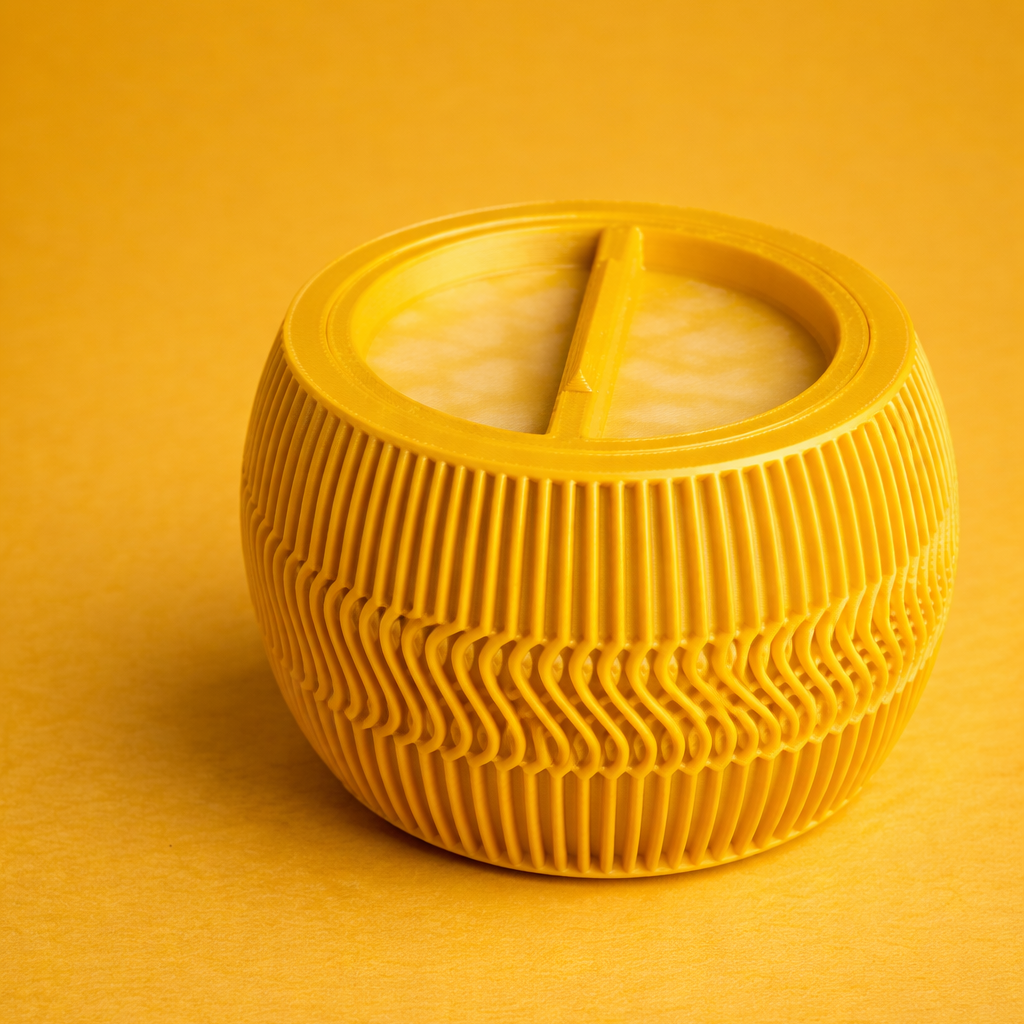 Wave Ribbed Storage Jar with Screw Lid - 3D Printed