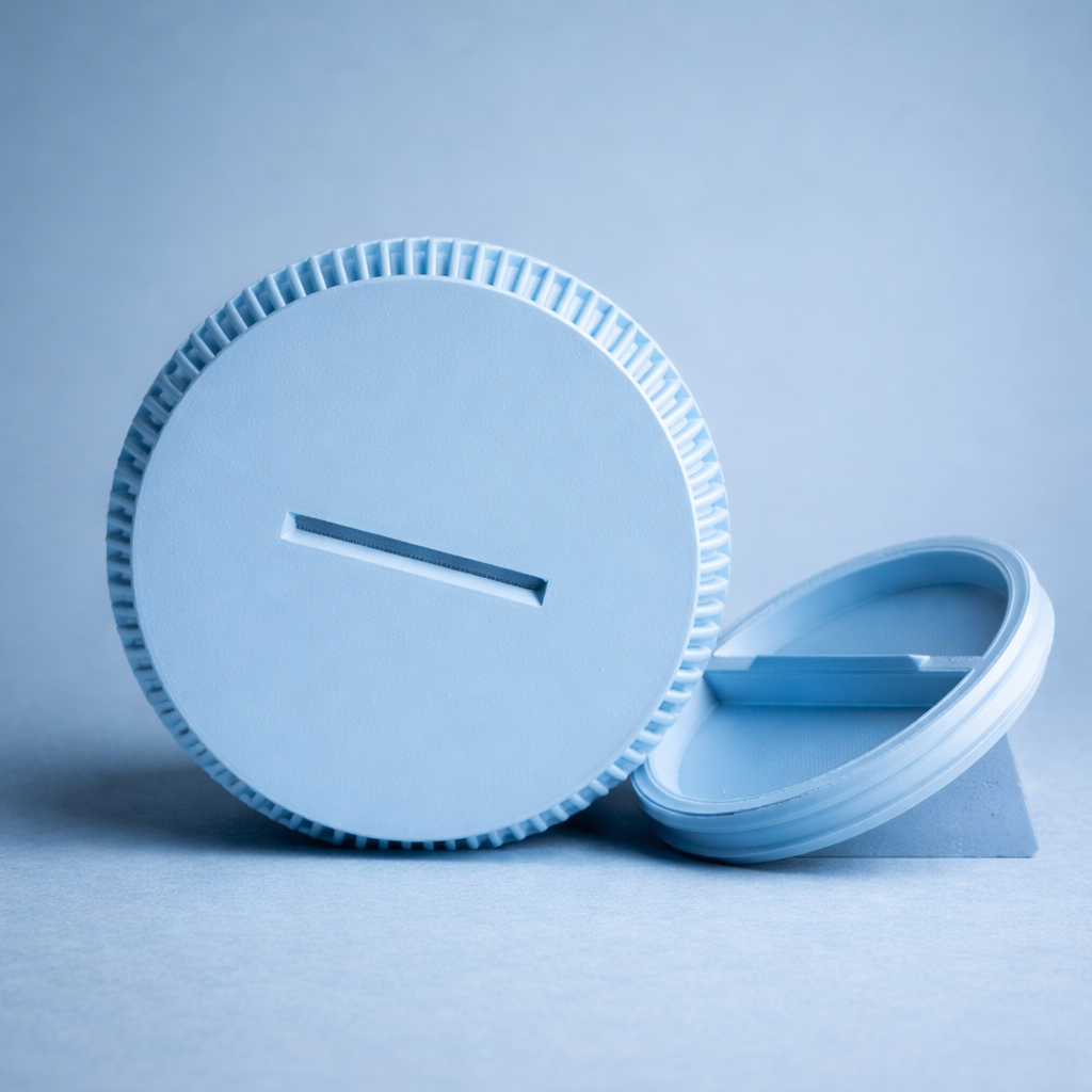 Wave Ribbed Storage Jar with Screw Lid - 3D Printed